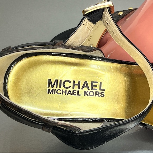 Michael Kors Black and Gold Studded Heels - Picture 6 of 8